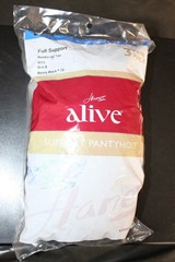 Hanes Alive Support Pantyhose Non Control Top Sheer Toe 3 Pack 3013 Barely Black