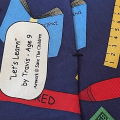 Vintage Save The Children “ Lets Learn “ By Travis Age 9 Silk Dominican Republic