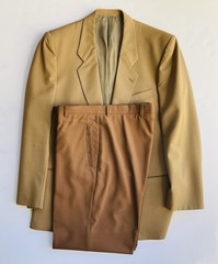GIORGIO ARMANI Khaki Tan Sport Coat Blazer Jacket, 2 Button No Vents & Trousers