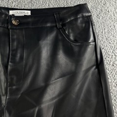 12th Tribe Womens Pants Black Size XL High Rise Wide Leg Faux Leather Cotton