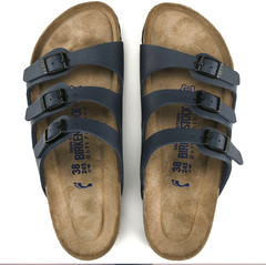 Birkenstock Florida Birko-Flor in Blue Three-Strap Soft Footbed Unisex Sandals