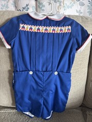 Vintage Bobby Suit- ROMPER Sailor Collar Ance K Sz 4 Custom Made Blocks Clowns