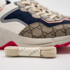 Size 36.5eu 6.5 US – Gucci GG Rhyton Beige White Pink Blue GG Canvas Leather
