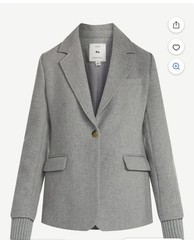 Free Assembly Women’s M Gray Single-Breasted One-Button Sweater Blazer Lined