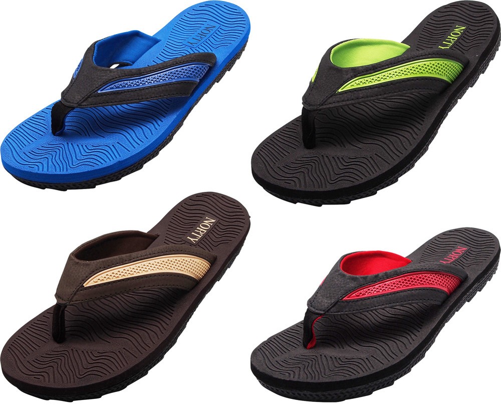 Norty Men’s Summer Comfort Casual Thong Flat Flip Flops Sandals Slipper Shoes