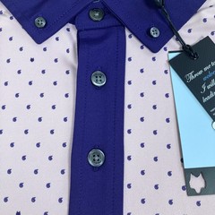 NEW Greyson Purple Pink Sunrise Performance Fabric Men Large S/S Golf Polo Shirt