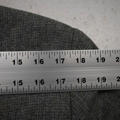 Vtg USA Made 40L Gray Check Wool Tweed Mens Blazer Suit Jacket Sport Coat