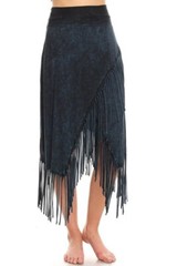 T-Party Mineral Wash Tie Dye Fringe Camel X-Large