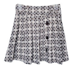 Pura Vida Pleated Skirt Women 2 Brown Tan Wool Blend Mini Lined Preppy Academia