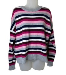 Court & Rowe Wool Blend Striped Long Sleeve Pullover Sweater Medium Soft Cozy