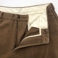 vtg Brooks Brothers 346 Pants 35×29.5 Brown 100% Soft Cotton Twill Hong Kong
