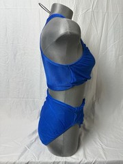 Vintage 90s Ceres Womens Two Piece Workout Swimsuit Blue Size 34 Made In USA
