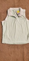 RBX UPF 50+ UV Moisture Wicking Sleeveless Collared Polo Striped XXL