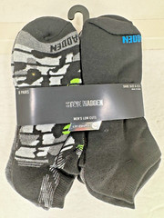 Size 6-12.5 Mens – Steve Madden Cushioned Ankle Socks 8 Pairs Black Grey Pattern