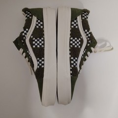 Vans Old Skool Green Suede Check Loden Skateboard Tufted Shoes Size M5/W 6.5