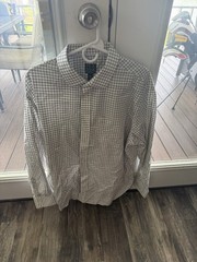 Jos. A. Bank Signature Collection Men’s XL Dress Shirt White/Blue Check Cotton
