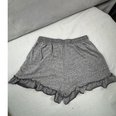 Three Bird Nest The Nest Shorts Womens XL Gray Ruffle Hem Lounge Boho Drawstring