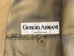 GIORGIO ARMANI Khaki Tan Sport Coat Blazer Jacket, 2 Button No Vents & Trousers