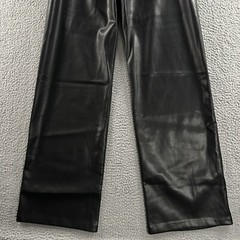 12th Tribe Womens Pants Black Size XL High Rise Wide Leg Faux Leather Cotton