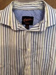 Men’s Egara Shirt L Large Slim Fit Striped Long sleeve Flip Cuff