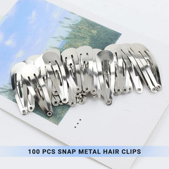 100 Pack Bulk 4 CM 1.57 Inch Silver Snap Metal Hair Clips Small Barrettes Hairpi