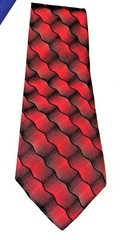 STAFFORD MEN’S TIE NECKTIE – BLACK AND RED 100% IMPORTED SILK – MADE IN USA