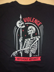 Zero Foxtrot Violence Without Regret Military Graphic Logo Shirt Black Mens L