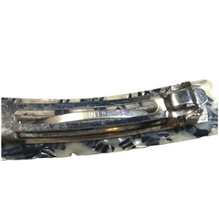 Hair Barrette Tension Clip Made On France Black Cream Midnight Escape