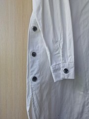 women’s shirt,size 48,white,long,with buttons,long sleeves,buttons on the side