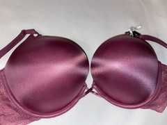 VICTORIA SECRET BOMBSHELL BRA ADD 2 CUP PLUNGE Super Push UP NEW Shine Strap