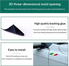 2-Pack 3D Italian Flag Emblem, Aluminum Car Front Fender Badge De Color: Italy