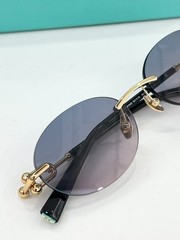 TIFFANY & CO Sunglasses Rimless Oval Gold Frame HardWear Motif Made In Italy