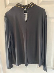 Wallis Ladies Top UK 18 Black Roll Neck Long Sleeve Stretch Fabric