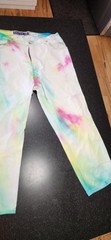 Tie-Dyed White Vintage Levi’s SilverTab Pants Baggy Jeans Size 42×32 style #341
