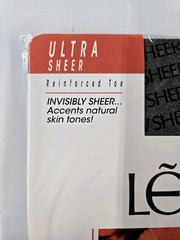 Leda Ultra Sheer Pantyhose Reinforced Toe 525 Size Tall Jet Black