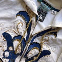 Rare vintage y2k jesse pinkman like white and gold artful dodger hoodie size 2xl
