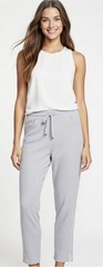 Venti6 Ivory Silver Metallic Sides Drawstring Stretch Pants Sz S – Made in Italy