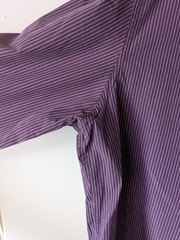 Merona Men’s L Purple Striped Cotton Dress Shirt Long Sleeve Point Collar