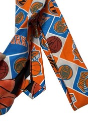 NY Knicks Tie Cravate In Logo Champions Blue Print Hand Made NWT Fans Gift New