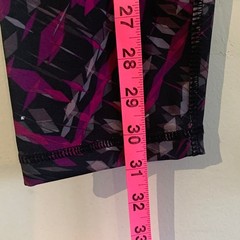 Velocity Geometric Print High-Waist Pocket Leggings Size M Black/Magenta