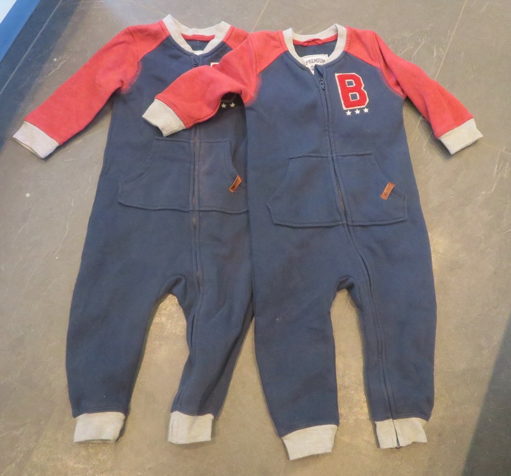 Pair of Lupilu All In One Toddler Zip Up Suits 27 Inches Long