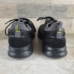 KURU Atom Mens Shoes Sz 9.5 M Running Jet Black Citron Mesh Lace Up Sneakers