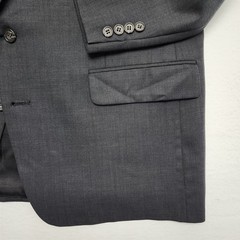 Vtg Old Money USA 44R 36×30 Dark Gray Nailhead Wool 2Btn 2Pc Jacket Pants Suit