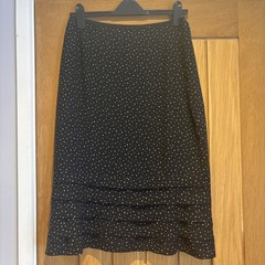 Précis Petite Polkadot Skirt Size 14 Side Zip 27 Inches Long Lined