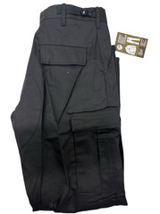 Rothco 7971 Unisex Black BDU Pants Military Style Button Fly Cargo Large NWT