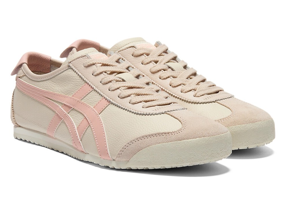 Onitsuka Tiger Mexico 66 1183A201-254 Cream Pink Leather Shoes New Box