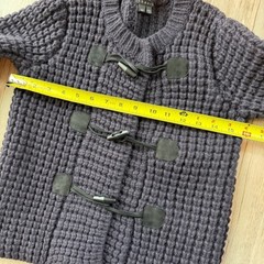 Theory Navy Wool Cashmere Chunky Waffle Knit Toggle Cardigan Women’s S/P