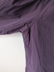 Merona Men’s L Purple Striped Cotton Dress Shirt Long Sleeve Point Collar