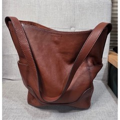 Frye Melissa Cognac Leather Hobo Shoulder Bag Brown Pebbled Leather Handbag