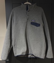 Patagonia Synchilla Snap-T Fleece Pullover Mens Large Grey Navy